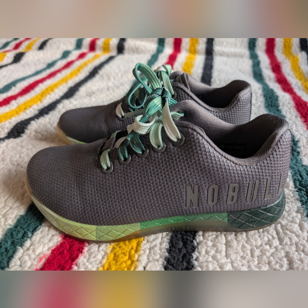 NOBULL Grey And Green Gradient Trainers - Women's Size 6